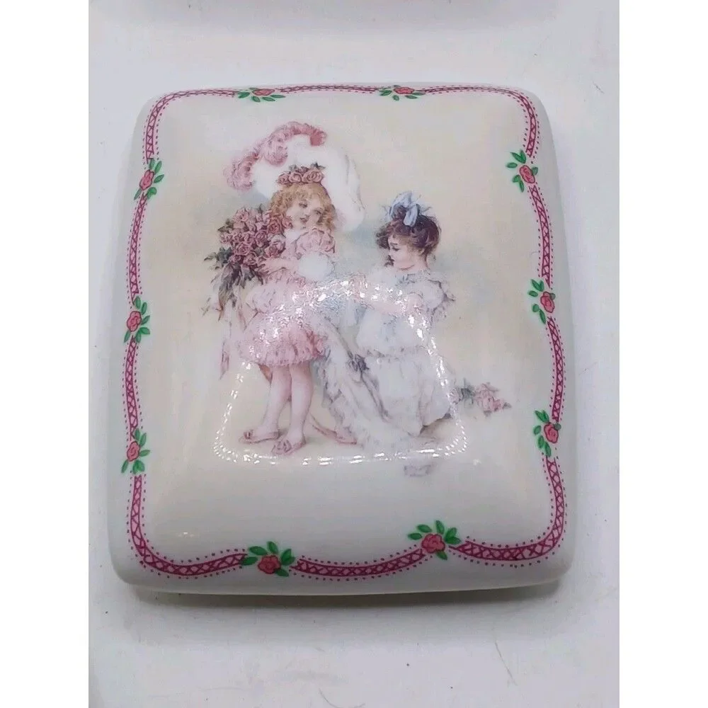 Vintage 1990 Playing Bridesmaid H1364 Maud Humphrey Bogart Trinket Box New Boxed